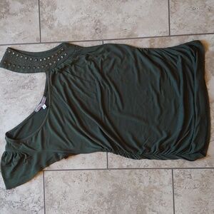 3/$10 Olive green top with studded strap